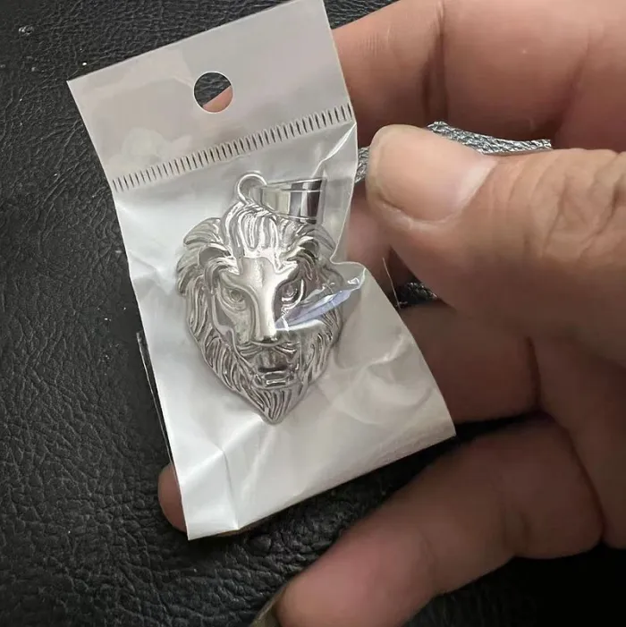 Wholesale Gold Plated Titanium Steel Lion Head Pendant Necklace – Hip Hop Iced Out Jewelry Bulk Supplier Factory Price