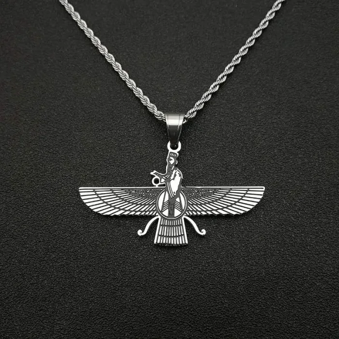 Wholesale Gold Plated Stainless Steel Zoroastrian Pendant Necklace – Hip Hop Religious Jewelry Bulk Supplier Factory Price
