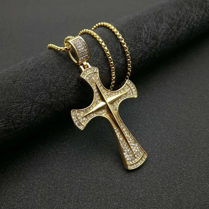 Wholesale Gold Plated Titanium Steel Pendant Necklace – Hip Hop Iced Out Jewelry Bulk Supplier Factory Price