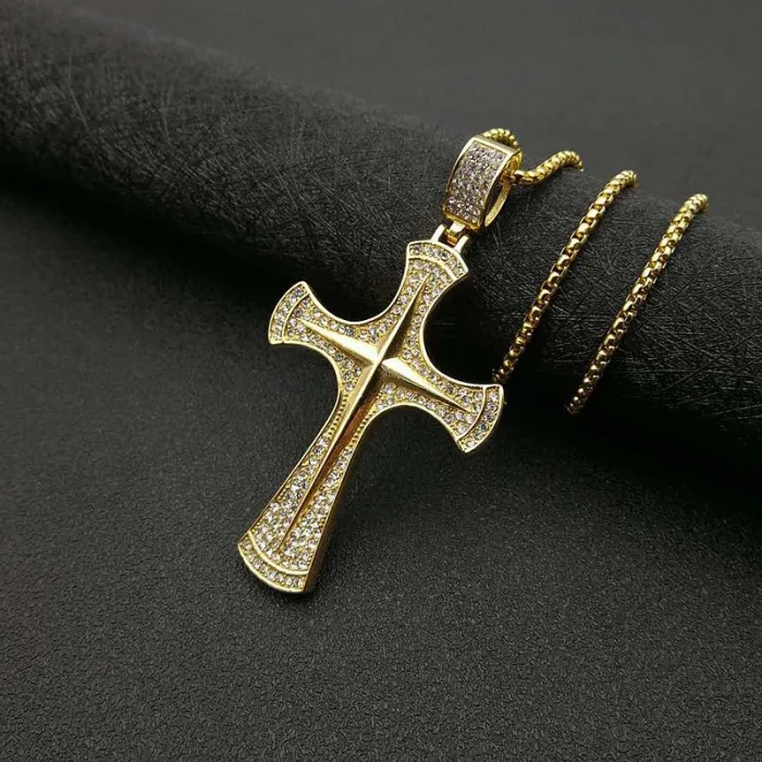 Wholesale Gold Plated Titanium Steel Pendant Necklace – Hip Hop Iced Out Jewelry Bulk Supplier Factory Price