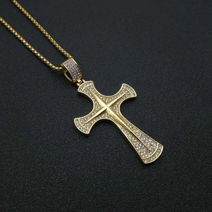Wholesale Gold Plated Titanium Steel Pendant Necklace – Hip Hop Iced Out Jewelry Bulk Supplier Factory Price