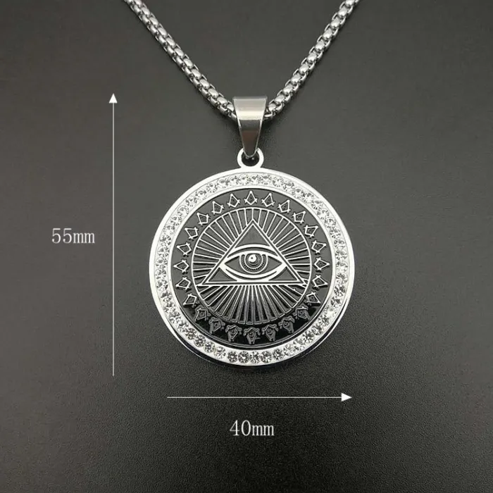 Wholesale Gold Plated Titanium Steel Eye of Providence Pendant Necklace – Hip Hop Iced Out Religious Jewelry Bulk Supplier Factory Price