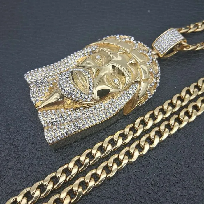 Wholesale Gold Plated Titanium Steel Pendant Necklace – Hip Hop Iced Out Jewelry Bulk Supplier Factory Price
